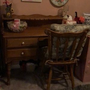 Antique desk and chair for only $40.00.